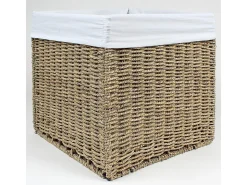 Caja de almacenaje plegable de junco marino - 32 x 32 x 32 cm
