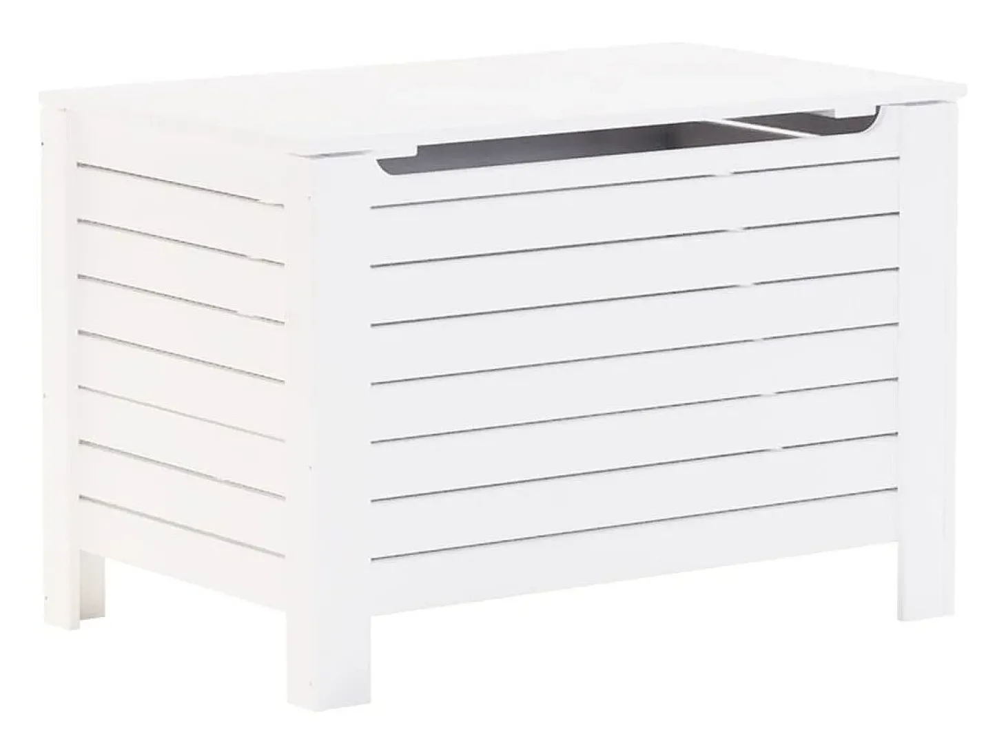 Caja de almacenaje y tapa RANA madera maciza blanca 100x49x54cm ES873595