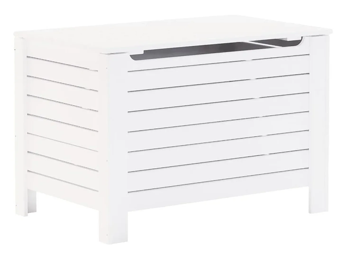 Caja de almacenaje y tapa RANA madera maciza blanca 80x49x54 cm ES282742