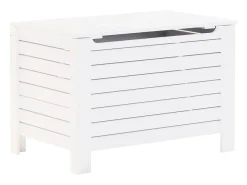 Caja de almacenaje y tapa RANA madera maciza blanca 100x49x54cm