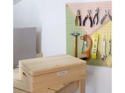 Caja de almacenamiento de pino macizo con tapa Tamaño 3