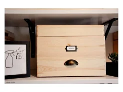 Caja de almacenamiento de pino macizo con tapa Tamaño 4