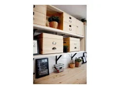 Caja de almacenamiento de pino macizo con tapa Tamaño 4