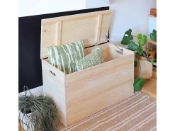 Caja de almacenamiento de pino en bruto 135 litros