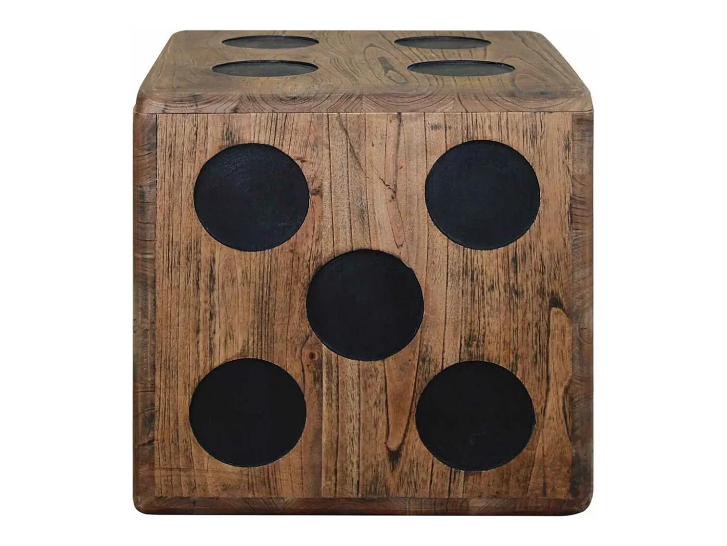 Caja de almacenamiento diseño de dado madera Mindi 40x40x40 cm