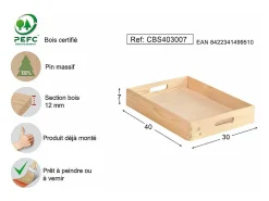 Caja de madera 40 x 30 x 7 cm