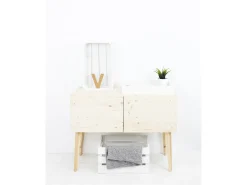 Caja de madera maciza en tono blanco de 49x30,5x7,5cm - BOX - DECOWOOD