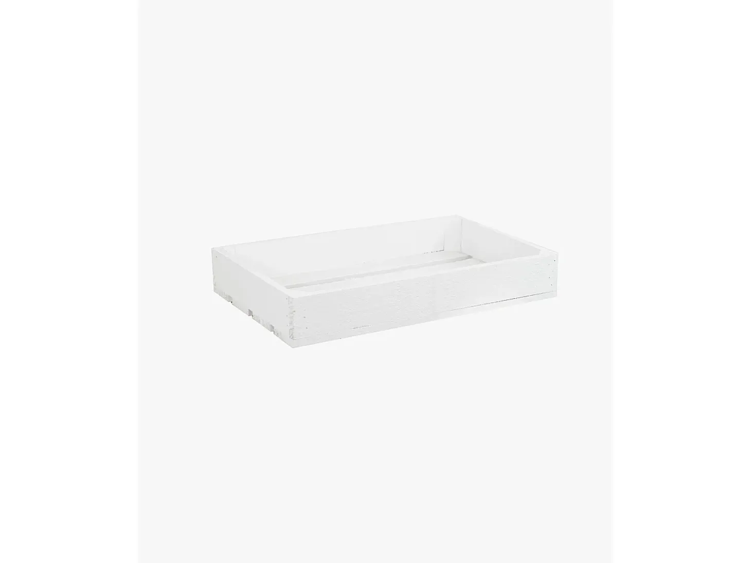 Caja de madera maciza en tono blanco de 49x30,5x7,5cm - BOX - DECOWOOD