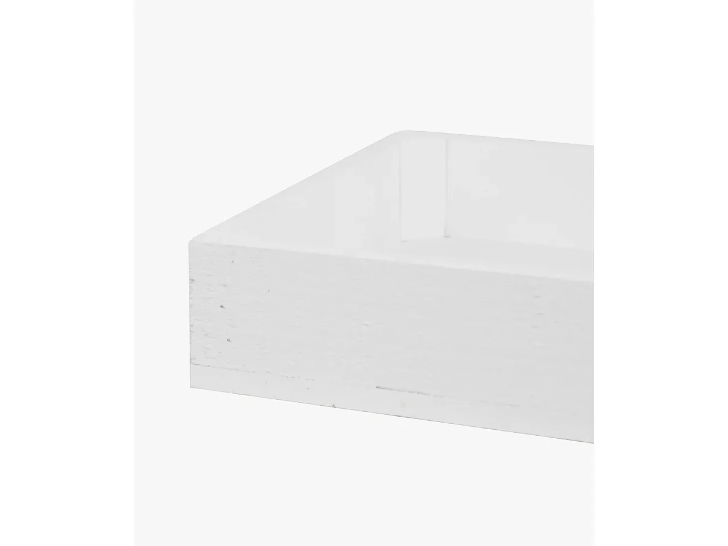 Caja de madera maciza en tono blanco de 49x30,5x7,5cm - BOX - DECOWOOD
