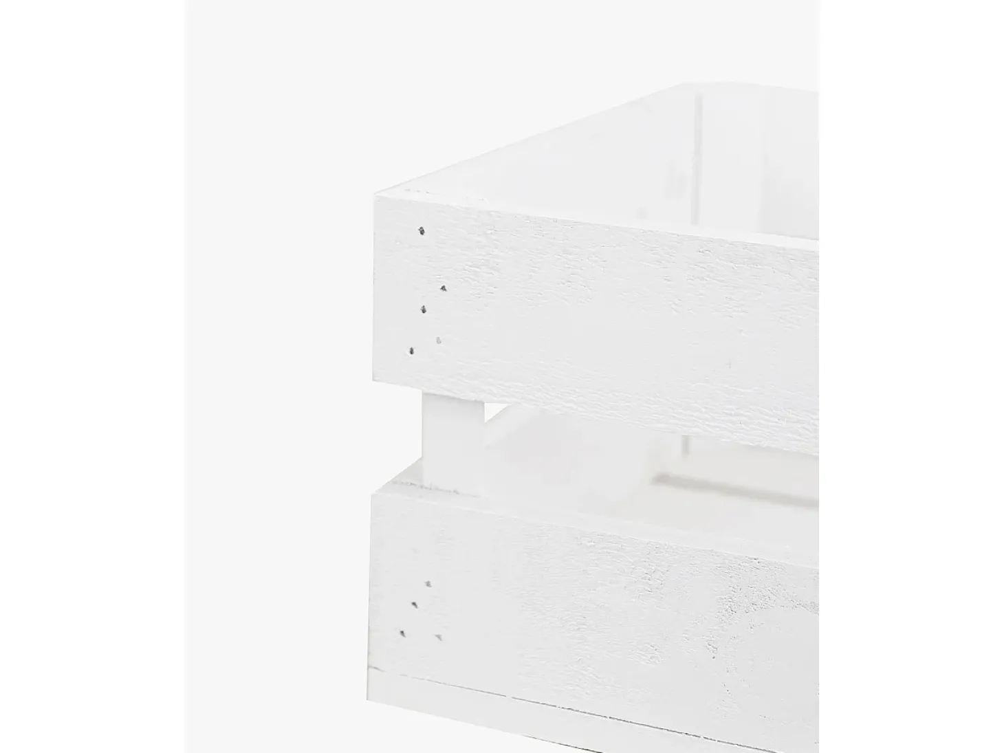 Caja de madera maciza en tono blanco de 49x30,5x17,5cm - BOX - DECOWOOD