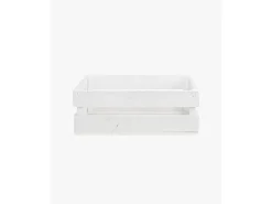 Caja de madera maciza en tono blanco de 49x30,5x17,5cm - BOX - DECOWOOD