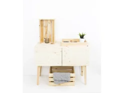 Caja de madera maciza en tono natural de 49x30,5x17,5cm - BOX - DECOWOOD