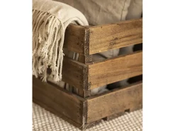 Caja de madera maciza en tono roble oscuro de 49x30,5x25,5cm - BOX - DECOWOOD