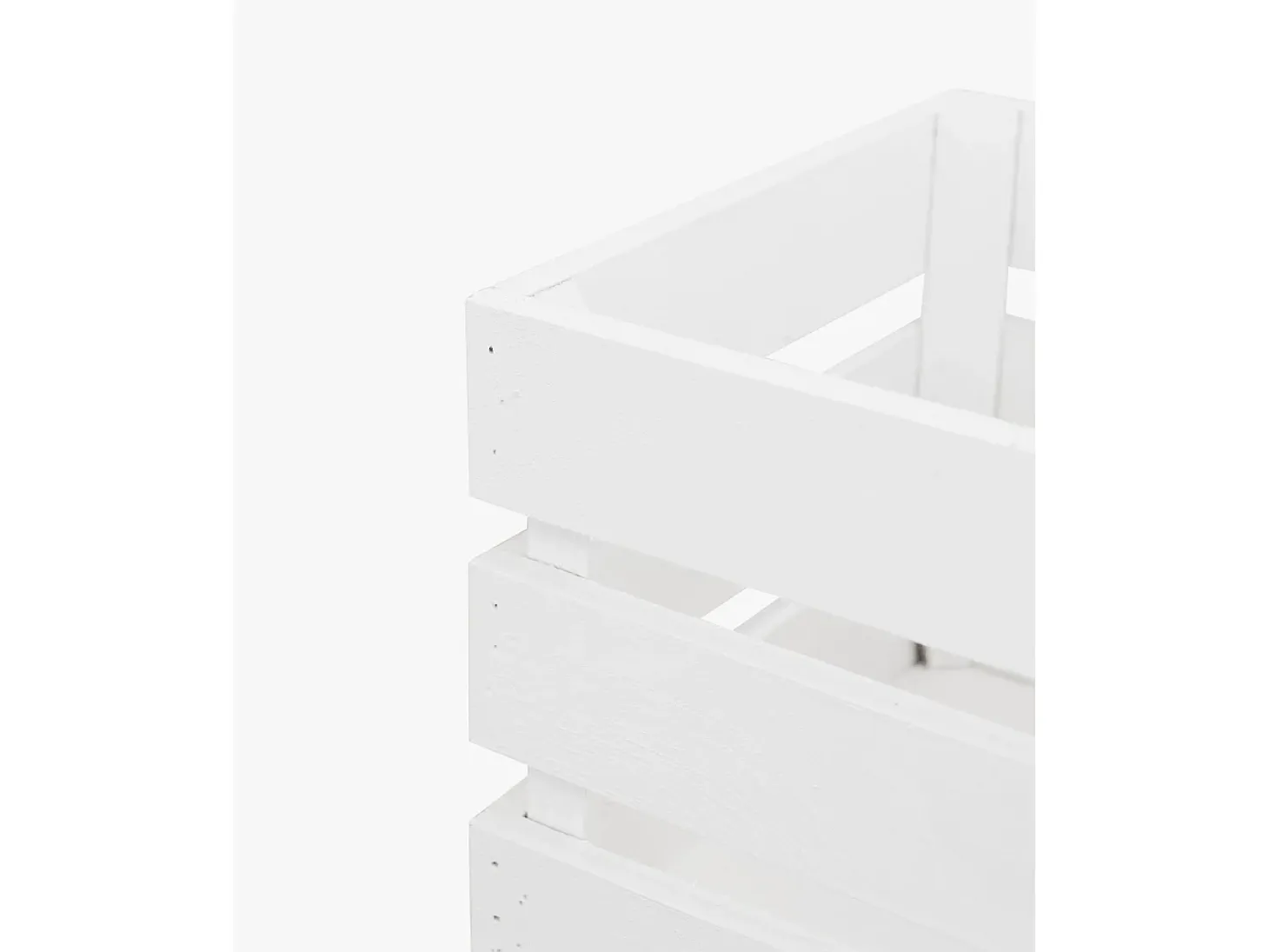 Caja de madera maciza en tono blanco de 49x30,5x25,5cm - BOX - DECOWOOD