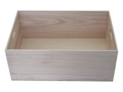Caja de madera MCW-C20, 60 x 40 x 24 cm, marrón natural