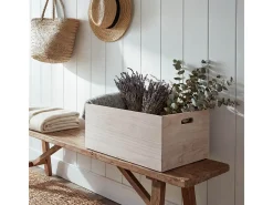 Caja de madera MCW-C20, 60 x 40 x 24 cm, marrón natural