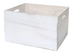 Caja de madera MCW-C20, 40 x 30 x 24 cm, blanco desgastado
