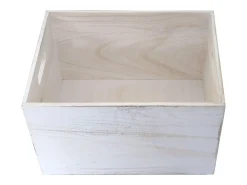 Caja de madera MCW-C20, 40 x 30 x 24 cm, blanco desgastado