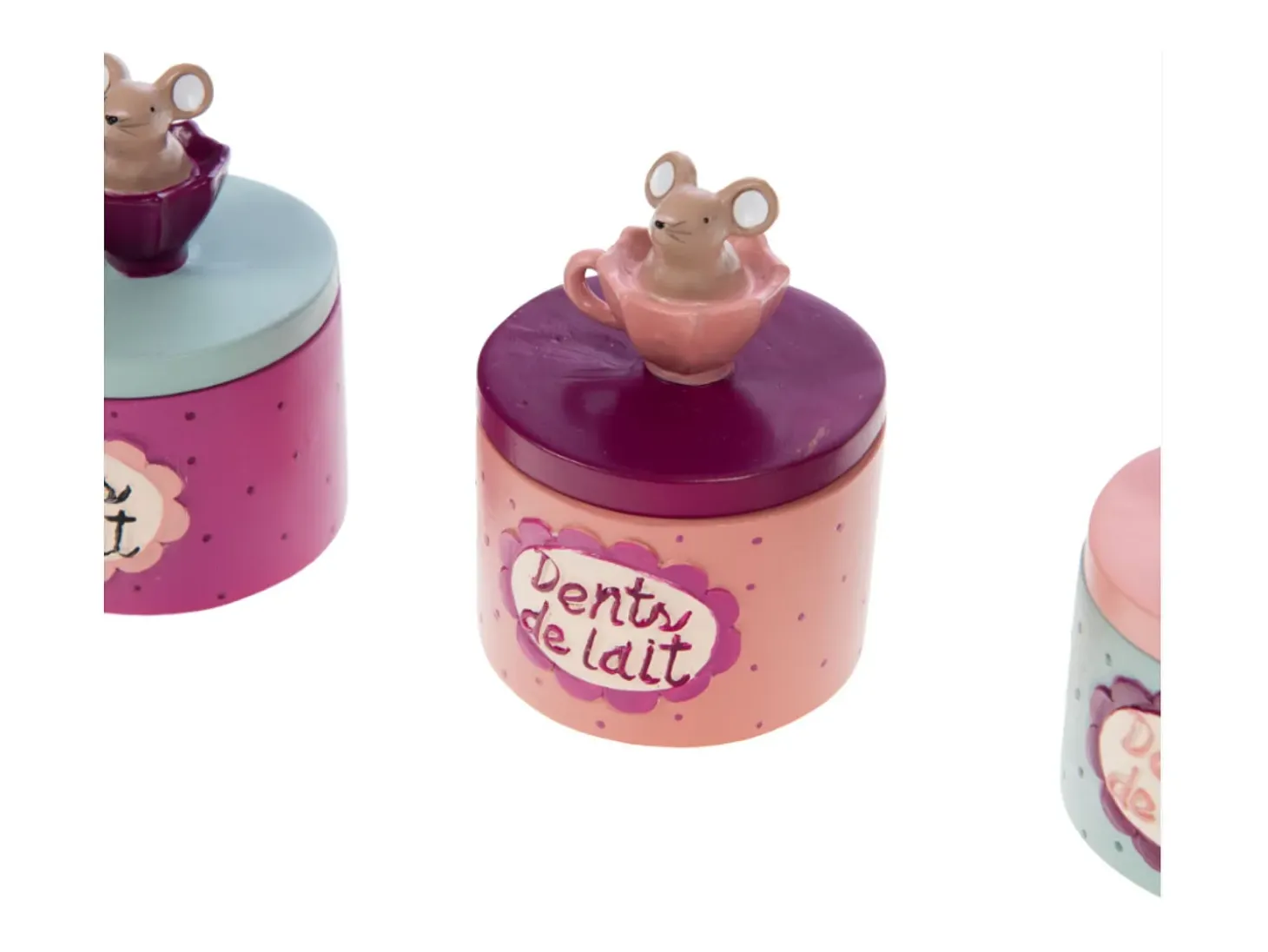 Caja dientes de leche pack 3 rosa Taza 7x5x5 cm