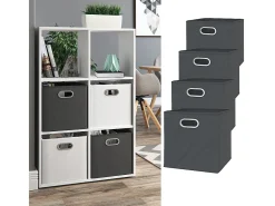 Caja plegable antracita 30x30x30