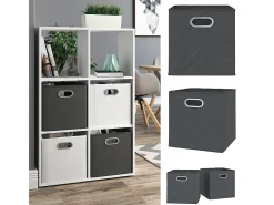 Caja plegable antracita 30x30x30
