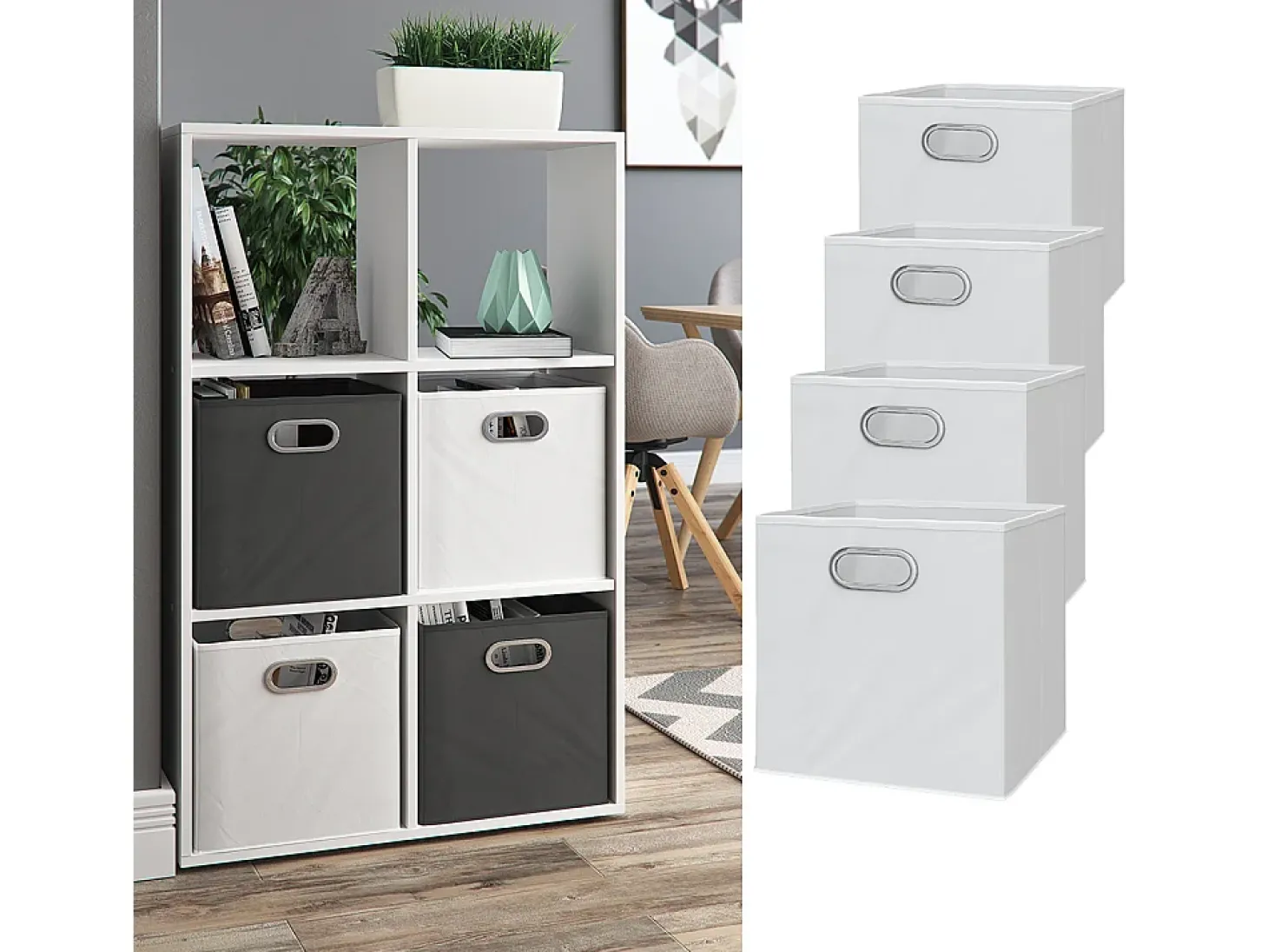 Caja plegable blanco 30x30x30