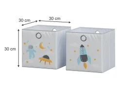 Caja plegable gris (espacio) 30x30x30