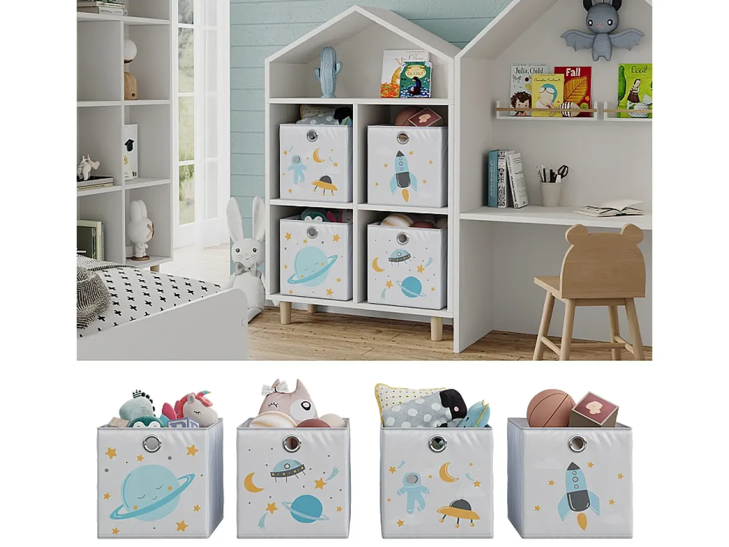 Caja plegable gris (espacio) 30x30x30