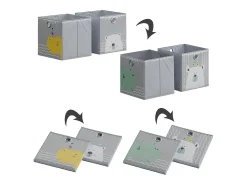 Caja plegable gris (oso e hipopótamo) 30x30x30