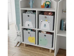 Caja plegable gris (oso e hipopótamo) 30x30x30