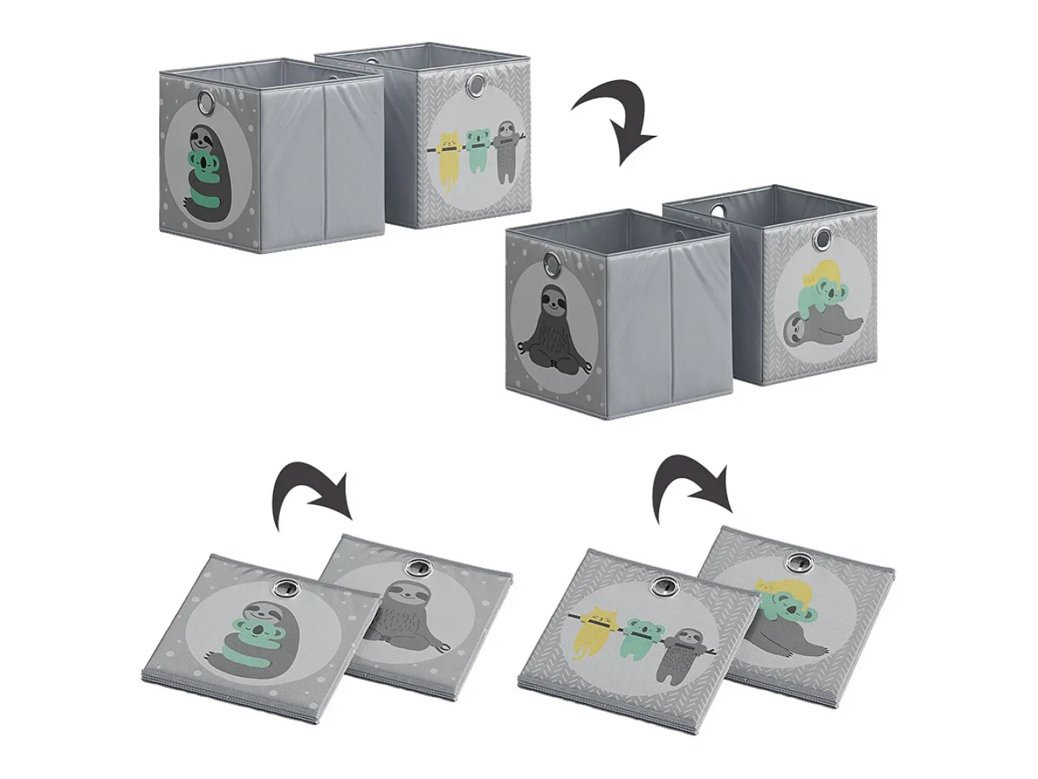 Caja plegable gris 30x30x30