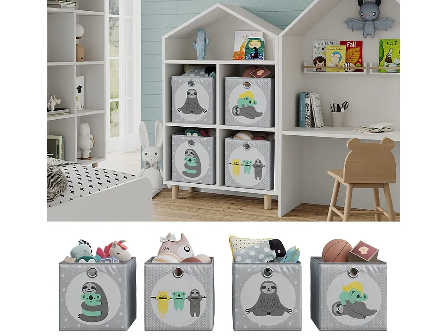 Caja plegable gris 30x30x30