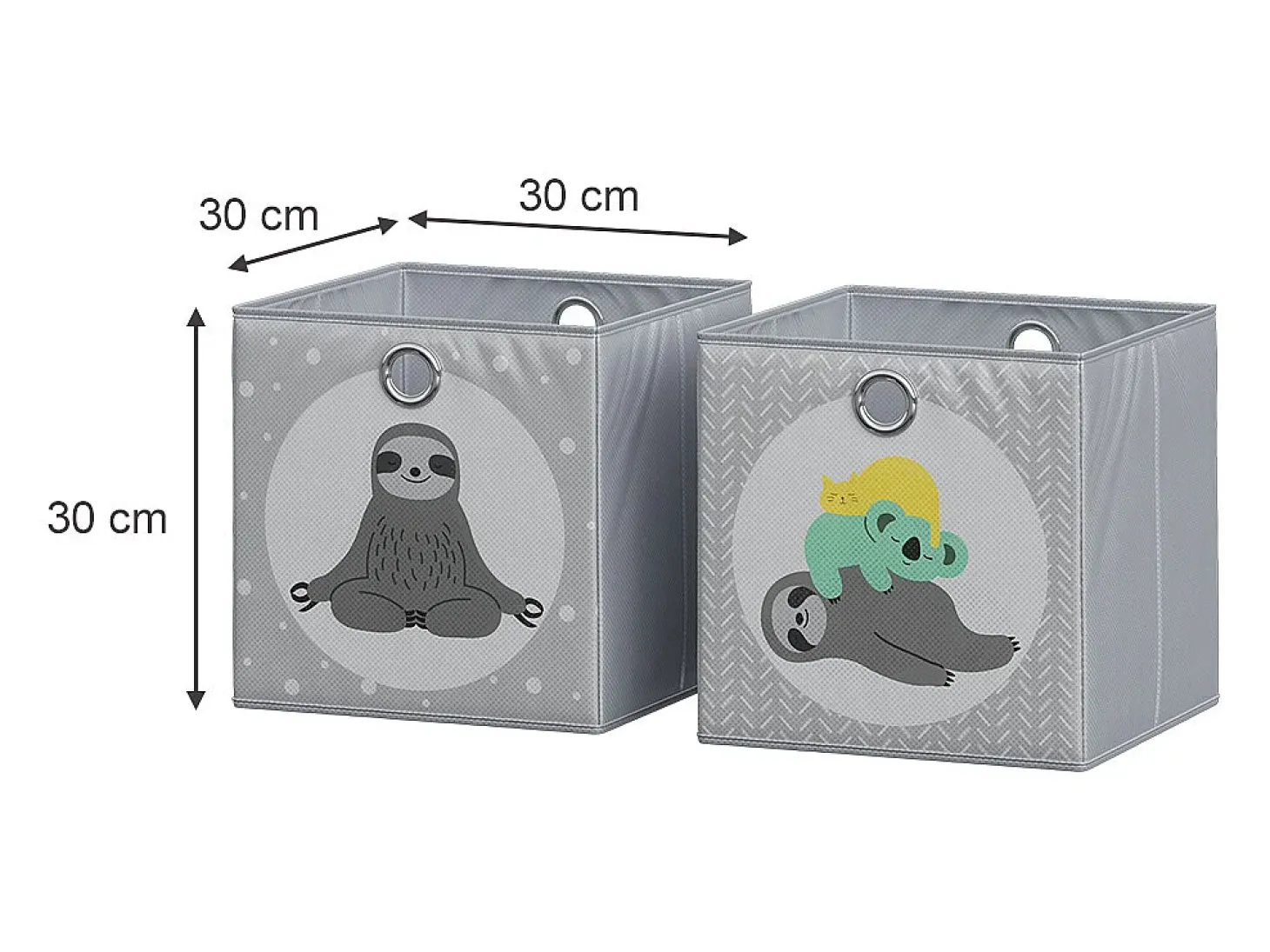 Caja plegable gris 30x30x30