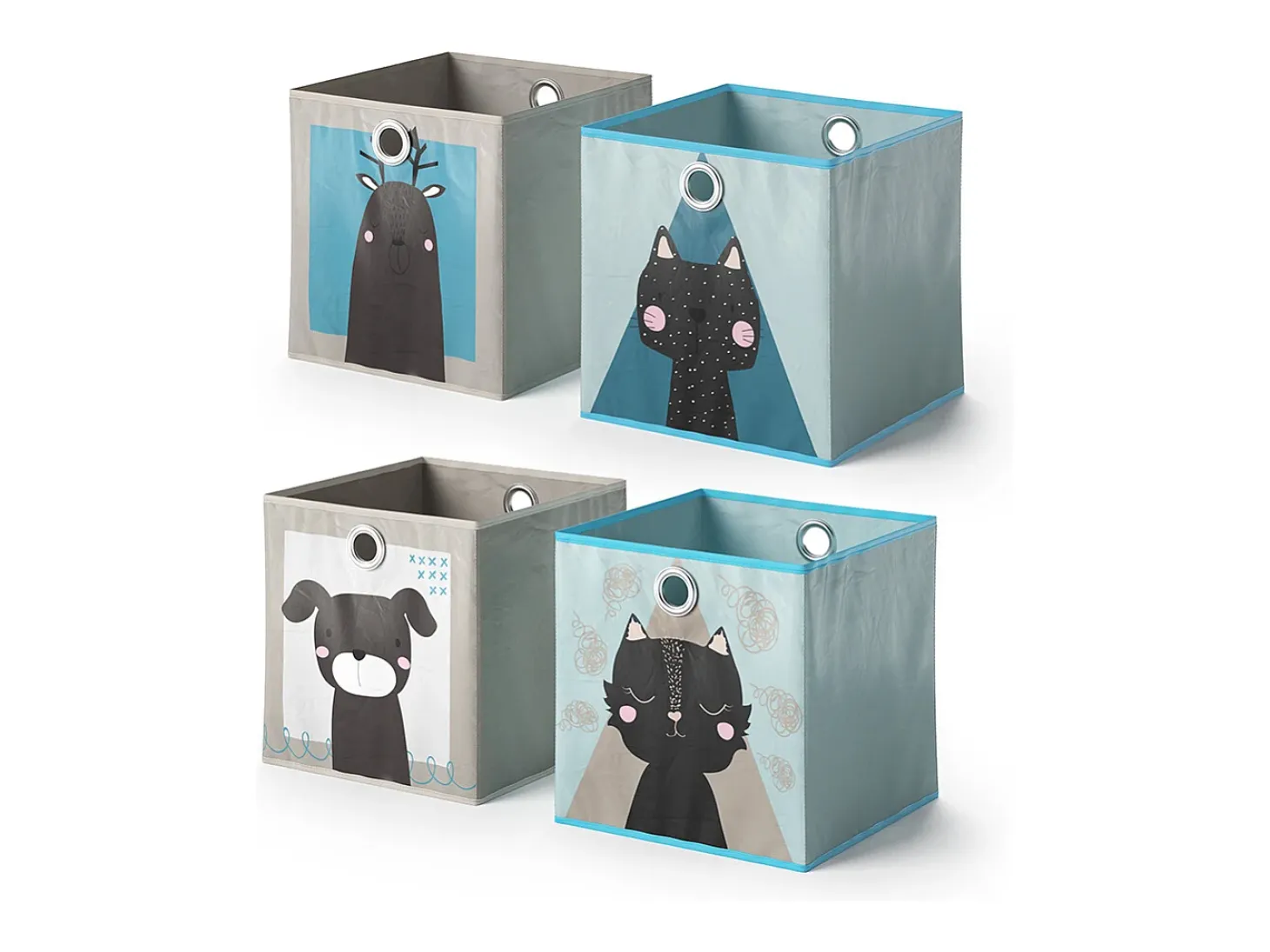 Caja plegable gris/azul 30x30x30
