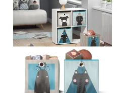 Caja plegable gris/azul 30x30x30