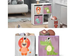 Caja plegable gris/morado 30x30x30