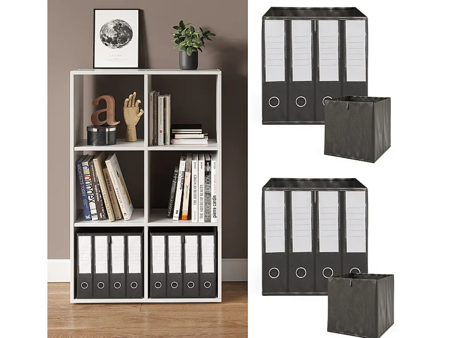 Caja plegable negro 30x30x30