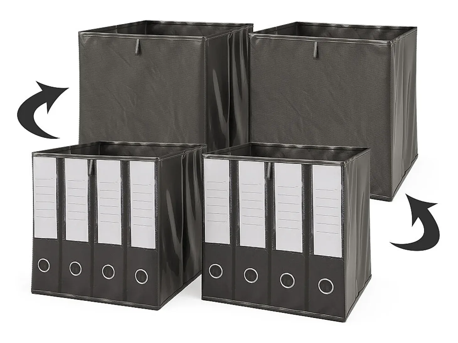 Caja plegable negro 30x30x30
