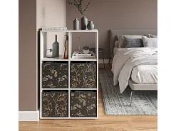 Caja plegable negro/oro (floral) 30x30x30