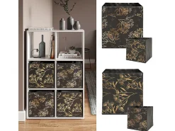 Caja plegable negro/oro 30x30x30