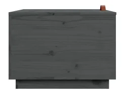 Cajas de almacenaje con tapa 3 pzas madera maciza pino gris