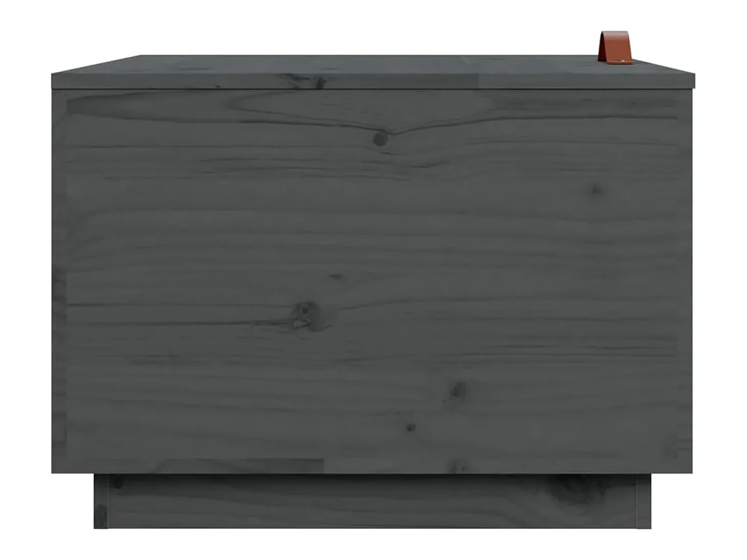Cajas de almacenaje con tapa 3 pzas madera maciza pino gris