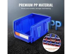 Cajas de Almacenamiento, SucceBuy, Paquete de 24, Apilables, Colgantes, Organizadores de Plástico, Azul/Rojo