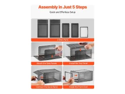 Cajas de Zapatos Apilables SucceBuy Lote de 6, Adecuadas para Tallas hasta US 13, de Plástico Robusto con Puerta Magnética, Ideales para Tacones