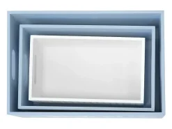 Cajas Set 3 de MDF azules 15x40x28/13x35x23/11x30x18cm