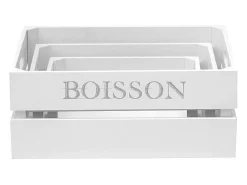 Cajas Set de 3 MDF blanco17x28x15/32x23x12/27x18x10cm
