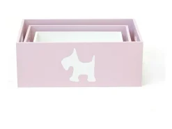 Cajas set de 3 MDF rosa 15x40x28/13x35x23/11x30x18cm