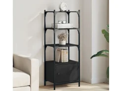 Callie Anne Librería de 3 estantes madera ingeniería negro 41x30x109,5 cm
