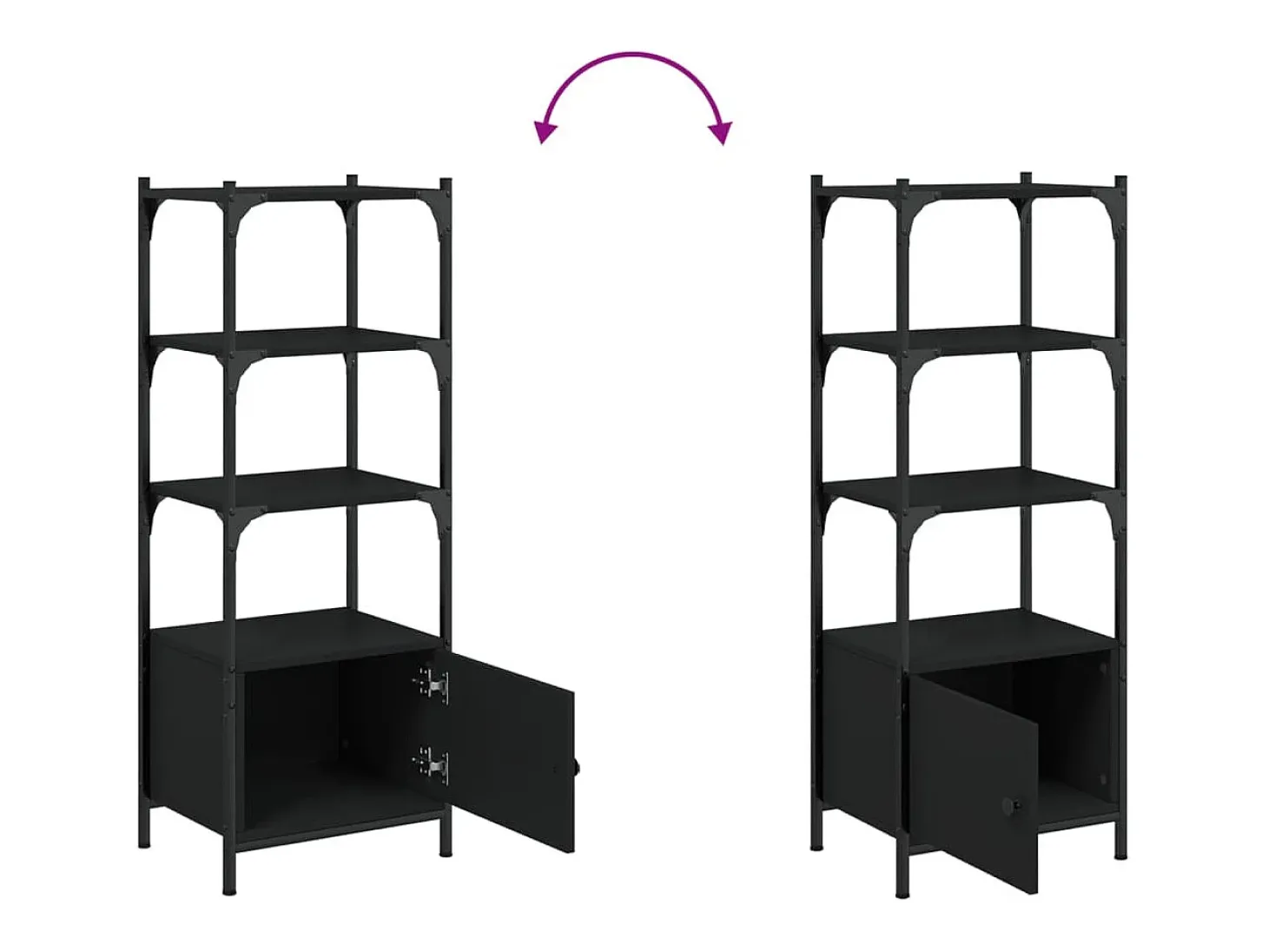 Callie Anne Librería de 3 estantes madera ingeniería negro 41x30x109,5 cm