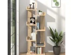 Candler Estantería de madera de ingeniería roble Sonoma 48x25,5x140 cm
